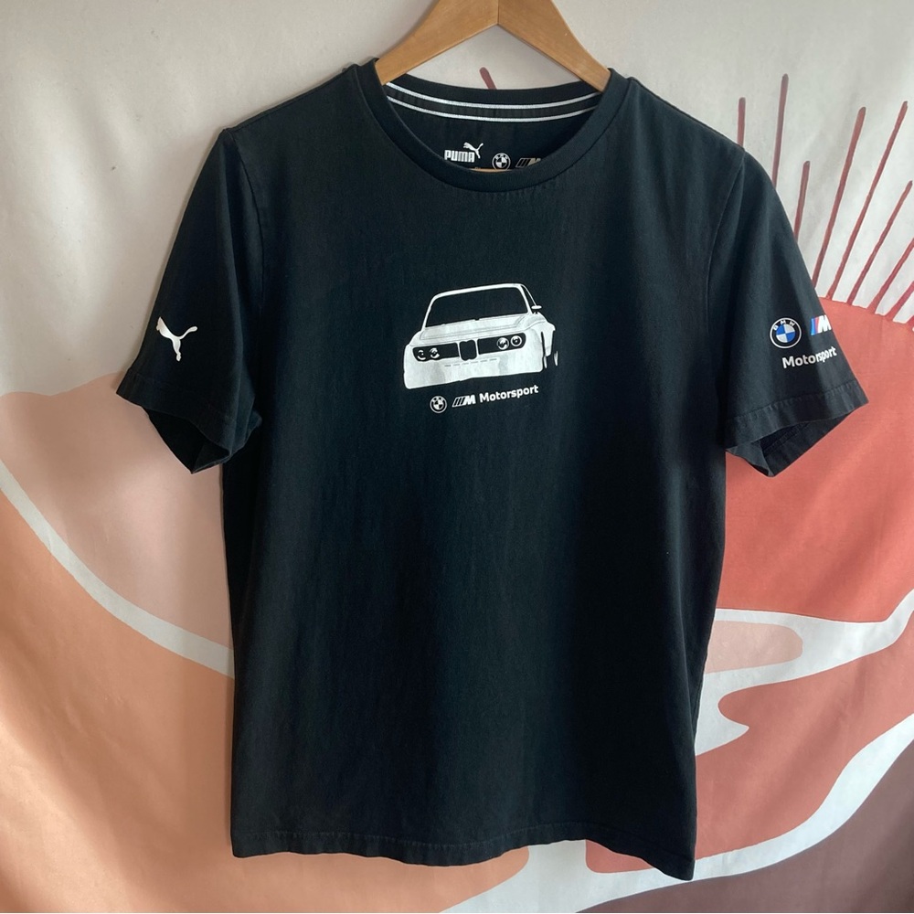 Puma BMW M Motorsport T-Shirt Men's Size M Black Tee Cotton Driving Race Fan